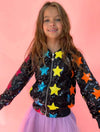 Lola + The Boys Rainbow Star Sequin Bomber