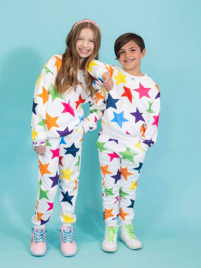 Lola + The Boys Rainbow Stars Jogger Set