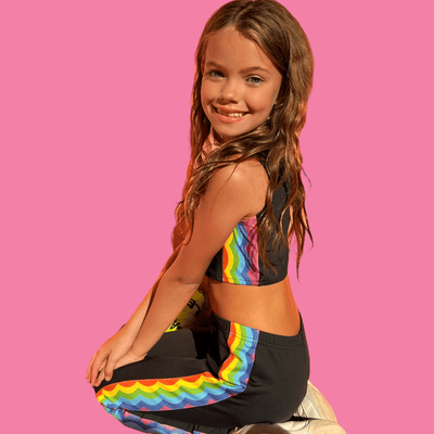 Lola + The Boys Rainbow Zig Zag Athletic Set