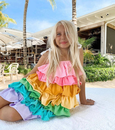 Lola + The Boys Ruffle Pastel Sun Dress