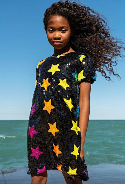 Lola + The Boys Sequin Stars Dress- Preorder ships 9/30