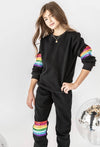 Lola & The Boys Set Black Rainbow Sequin Set