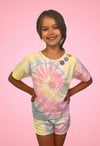 Lola + The Boys Set Happy Face Tie Dye Short Set