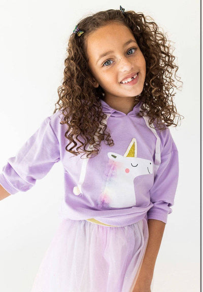 Lola & The Boys Set Lavender Hoodie Unicorn Tutu Set