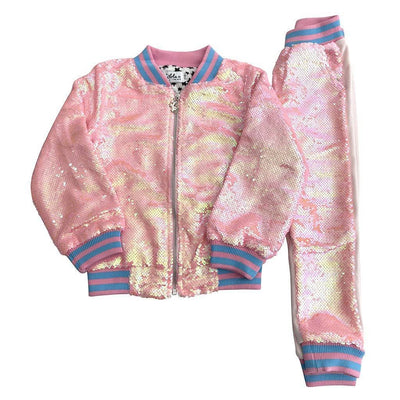 Lola + The Boys Set Pretty in Pink Unicorn Sequin Set