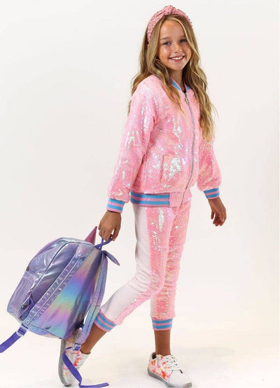 Lola + The Boys Set Pretty in Pink Unicorn Sequin Set