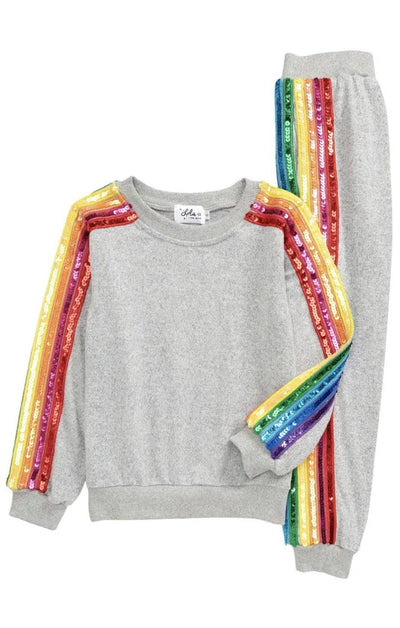 Lola + The Boys Set 12-18m Sequin Rainbow Tracksuit Set