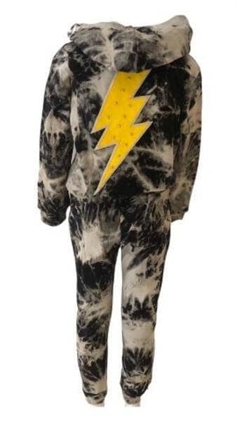 Lola + The Boys Set Thunder bolt tie dye jogger set - PREORDER ships 10/30