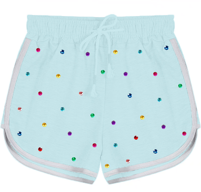 Lola + The Boys Set Women’s baby Blue Rainbow Gem Short Set