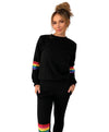 Lola & The Boys Set Women's Black Rainbow Sequin Set