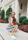 Lola + The Boys Set Women's Sequin Rainbow Tracksuit Set