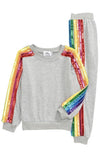 Lola + The Boys Set Adult Small Women's Sequin Rainbow Tracksuit Set