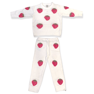 Lola + The Boys Set Womens Fuzzy Strawberry Set