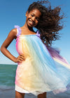 Lola + The Boys Sherbet Rainbow Tulle Dress