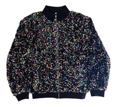 Lola + The Boys Shimmer Stardust Sequin Bomber