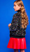 Lola + The Boys Shimmering Stardust Sequin Bomber