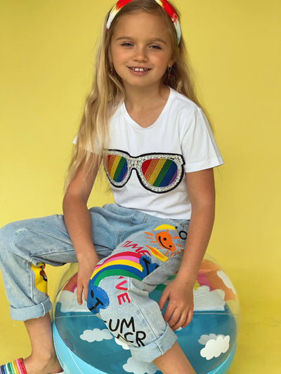 Lola + The Boys Shirt Rainbow Sunnies Tee