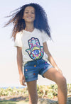 Lola + The Boys Shorts Rainbow Gem Jean Shorts