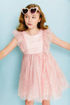 Lola + The Boys Silver Lame Stars Tulle Dress