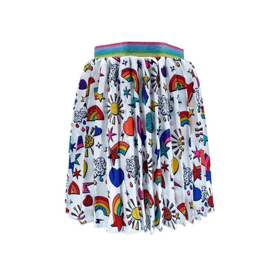 Lola + The Boys skirt Happy Graffiti Pleated Skirt