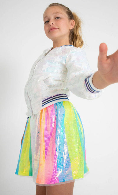 Lola + The Boys SKIRT Sequin Stripe Skirt