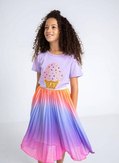 Lola + The Boys SKIRT Sherbert Ombre Pleated Skirt