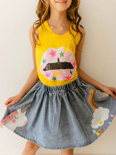 Lola + The Boys SKIRT Unicorn Denim Dream Skirt