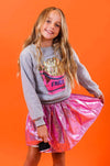 Lola + The Boys Skirts Magenta Rainbow Foil Skirt