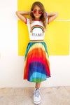 Lola + The Boys Skirts Rainbow Twirl Midi Skirt