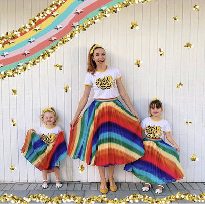 Lola + The Boys Skirts Rainbow Twirl Midi Skirt