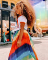 Lola + The Boys Skirts Rainbow Twirl Midi Skirt