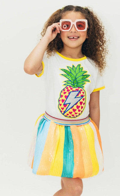 Lola + The Boys Skirts Sherbet Sequin Stripe