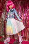 Lola + The Boys Skirts Sparkly Rainbow Midi Skirt