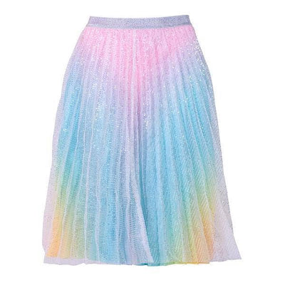 Lola + The Boys Skirts Adult small Womens Sparkly Rainbow Midi Skirt