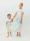 Lola + The Boys Skirts Adult small Womens Sparkly Rainbow Midi Skirt