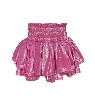 Lola + The Boys skort 2 / Pink Metallic Skirt