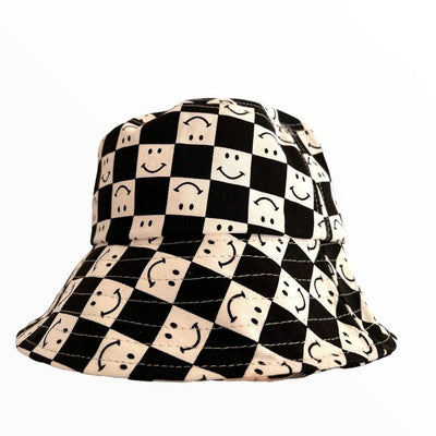 Lola + The Boys Black Smiley bucket hat