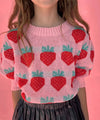 Lola + The Boys Strawberry Puff Sleeve Sweater