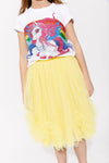 Lola + The Boys Sunny Tulle  Ruffle Midi Skirt