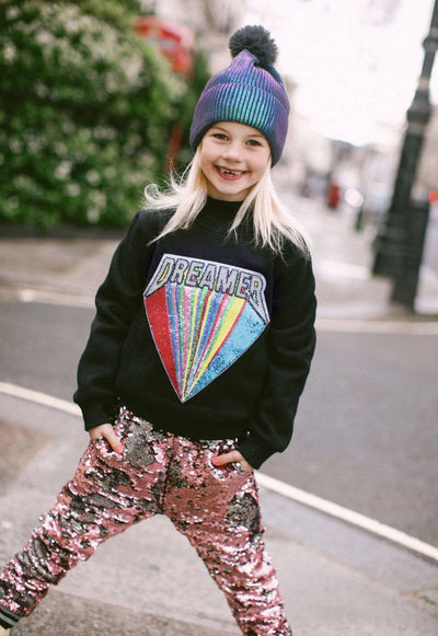 Lola + The Boys Sweaters & Sweatshirts Beaded Dreamer Patch Sweatshirt