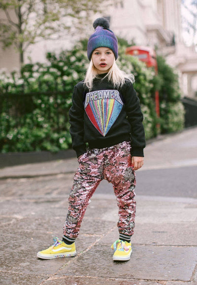 Lola + The Boys Sweaters & Sweatshirts Beaded Dreamer Patch Sweatshirt