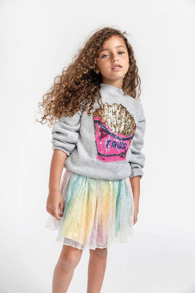 Lola + The Boys Sweaters & Sweatshirts French Fries Grey Sweatshirt