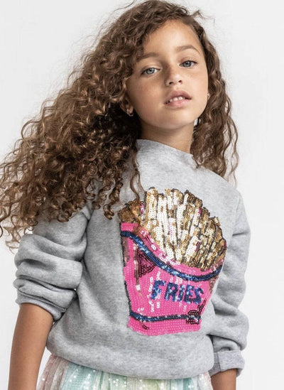 Lola + The Boys Sweaters & Sweatshirts French Fries Grey Sweatshirt