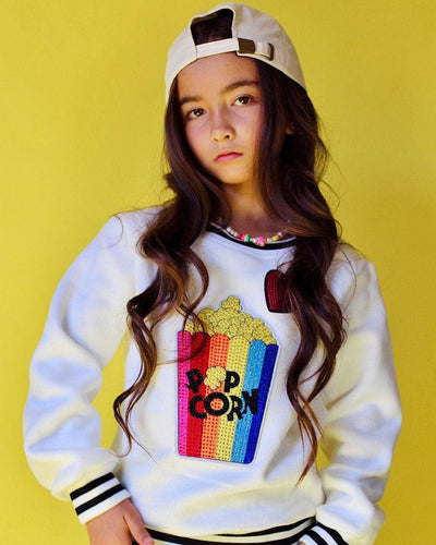 Lola + The Boys Sweaters & Sweatshirts Girls  I Love Popcorn Sweatshirt