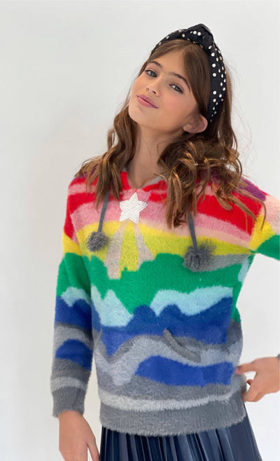 Lola + The Boys Sweaters & Sweatshirts Shooting Star Rainbow Sweater