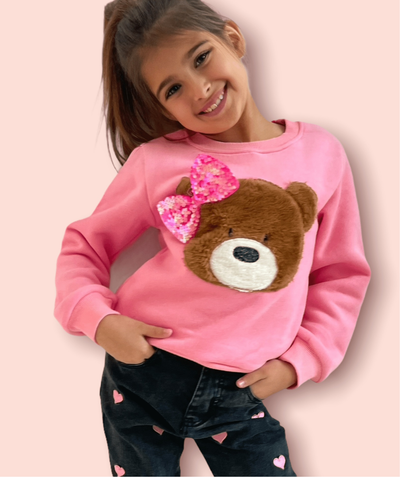 Lola + The Boys Sweaters & Sweatshirts Teddy Bow Sweatshirt