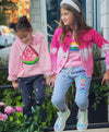 Lola & The Boys sweatshirt Watermelon Tulle Sequin Hoodie