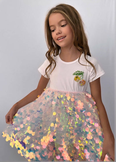 Lola + The Boys Sweet Cherry Sparkle Dress