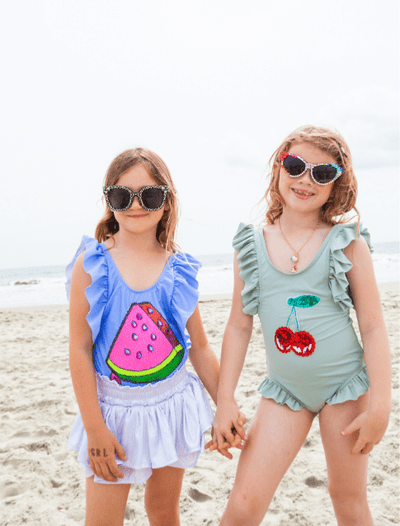 Lola + The Boys swim Cherry Sequin Swim Suit