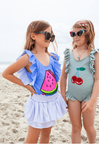 Lola + The Boys swim Cherry Sequin Swim Suit